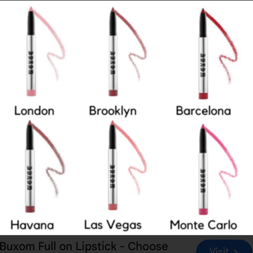 NEW 3 Buxom Full-On Lipstick Matte color - Montecarlo color - Picture 7 of 11